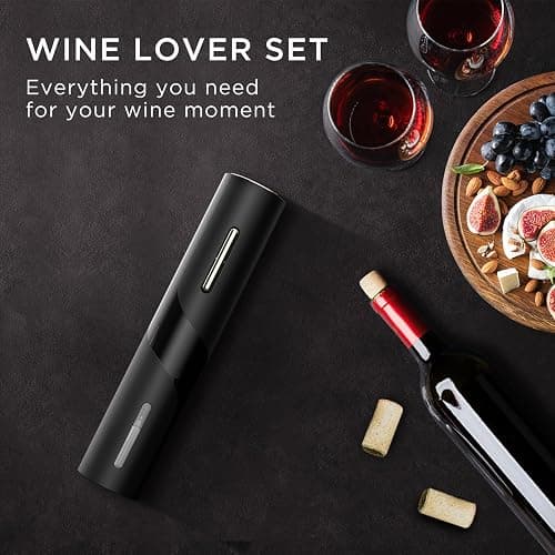 BABONIR Electric Wine Opener Set - Automatic Electronic Bottle Openers with Greeting Card, Vacuum Stoppers, Wine Aerator, and Foil Cutter, Ideal Present for Wine Lovers, Party, and Home Entertaining thumbnail 3