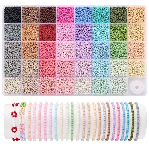 3mm Seed Beads Matte, 39 Colors Frosted Seed Beads for Bracelet Making, Friendship Bracelet Beads for Girls Adults, Small Beads for Jewelry Making DIY Craft - Image 1