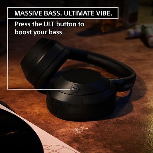 Sony ULT WEAR Over-Ear Noise Cancelling Bluetooth Headphones with Alexa Built-in, Comfortable Design, 30-Hour Battery, Massive Bass, Black thumbnail 3