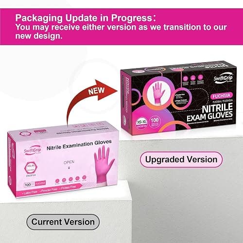 SwiftGrip Powder-Free Nitrile Gloves, 3-mil, Disposable Nitrile Gloves, Latex-Free, Powder-Free - Pink/Fuchsia thumbnail 9