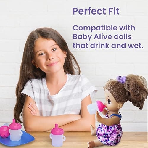 Doll Buddies 4 oz Sippy Cup (3 Pack) | Plastic Sippy Cups for Baby Alive Dolls Drinking Accessories thumbnail 6