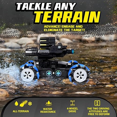 ROHSCE RC Tank That Shoots Gesture Sensing RC Tank, 2.4GHz Battle Soft Bullets Hand Control Car Drift Remote Control Trucks for Boys & Girls 8-12, Remote Control Tank with Light Music thumbnail 7