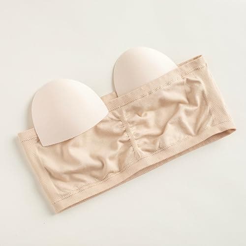 Popular Girl's Bandeau Bra with Removable Padding - Strapless Tube Bra for Girls and Teens, Seamless thumbnail 2
