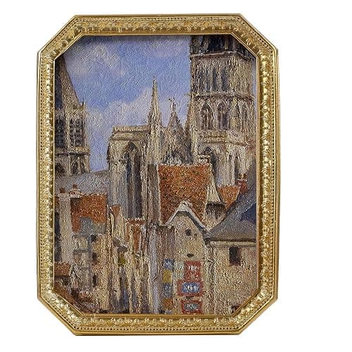 SIKOO Vintage 5×7 Gold Picture Frame Antique Ornate Photo Frame Tabletop and Wall Hanging with High Definition Glass Front for Home Décor,Retro Photo Gallery, Old-Fashioned Art - Image 1