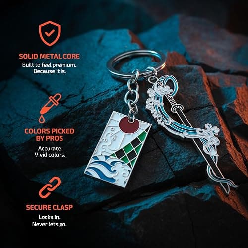 Weeb Keychains Demon Slayer Merch, Demon Slayer Keychain with Sword & Charms, Anime Gifts thumbnail 4