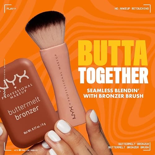 NYX Professional Makeup Buttermelt Bronzer, Contour Powder Bronzer, 12 HR Wear, Fade Resistant & Transfer Resistant, Infused with Shea Butter, Shade: Butta'd Down thumbnail 8