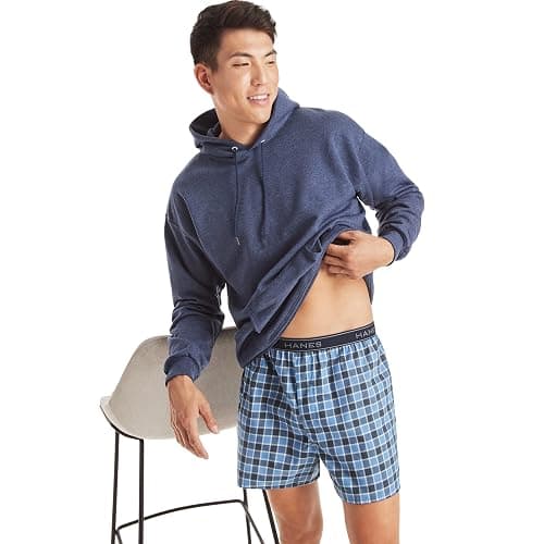 Hanes Men's Underwear Boxers Pack, Cool & Breathable Cotton Underwear, Moisture-Wicking Boxers for Men thumbnail 5