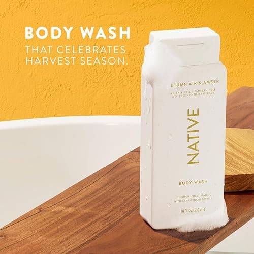 Native Body Wash with Naturally Derived Ingredients – Autumn Air & Amber – Sulfate & Paraben Free – For Women & Men – Skin‑Loving Cleanser – 18 oz (2‑Pack) thumbnail 2