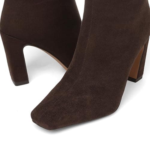 Lovee Cosee Ankle Boots for Women 2025 Chunky Heel Square Toe Heeled Boots with Zipper Comfort Fall Winter Party Office Date Night Travel Casual Outfit thumbnail 5