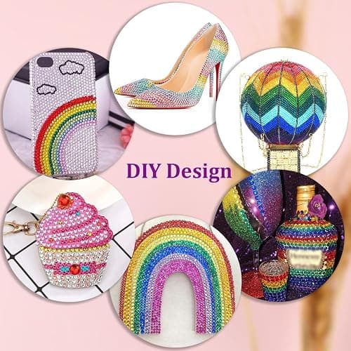 Colorful DIY Resin Rhinestone Kit for Bedazzling, Resin Jelly Rhinestones for Bedazzling, Multicolor 3mm Flatback Gems for Diamond Art 3Pcs B7000 Jewelry Glue for Bedazzled Nail Art （38000） thumbnail 6