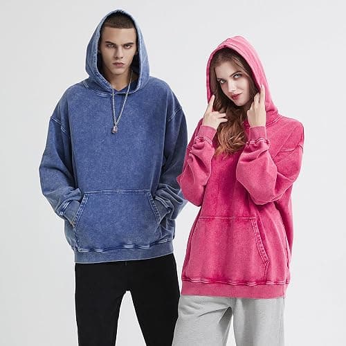 KEEPSHOWING Mens Oversized Hoodies Vintage Hoodie Couples Pullover Acid Wash Hoodies for Men Streetwear Sweatshirts thumbnail 6