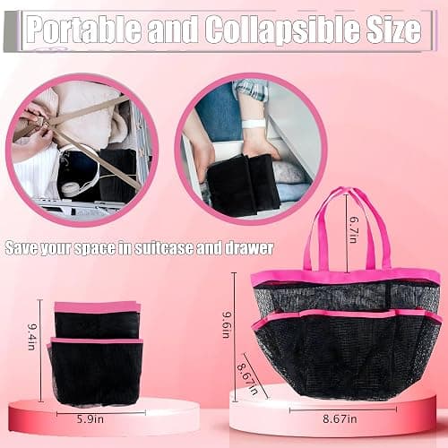 Attmu Mesh Shower Caddy Portable, Quick Dry Hanging Shower Tote Bag for College Dorm Room Essentials, Large Capacity Shower Caddy Dorm for Bathroom Gym Swimming thumbnail 3