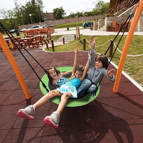 Tree Swings for Kids Outdoor, 40 Inch Diameter 600lb Weight & Adjustable Hanging Ropes Tree Swings, Great for Playground Swing, Backyard and Playroom(Green) thumbnail 2