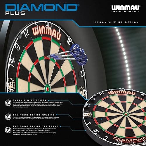 Winmau Diamond Plus Professional Bristle Dartboard thumbnail 6