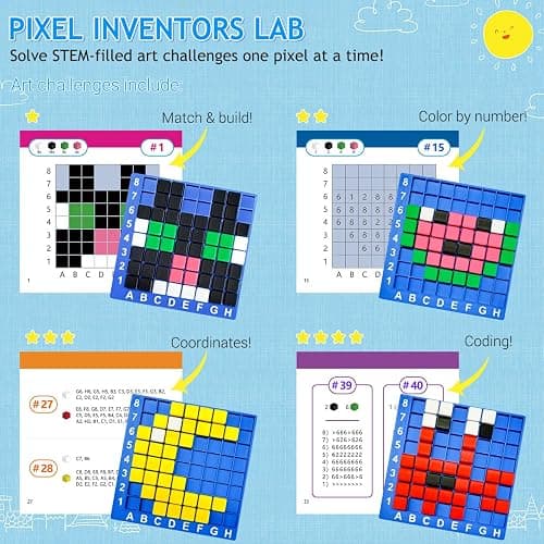 Pixel Craft Art STEM Toys, Brain Teaser Games, Kindergarten Game, Back to School, Encourages Hands-on STEM-Based Play Craft Gifts for Age 5+, Boys & Girls Sensory - Montessori – Autism thumbnail 5