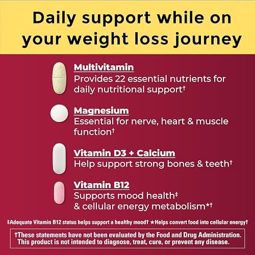 Nature Made GLP-1 Companion Health Pack, Multivitamin for Women and Men, Magnesium, Calcium, Vitamin D & B12, Nutritional Support for Weight Loss Diets, 30 Packets thumbnail 3