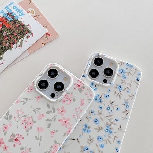 QLTYPRI for iPhone 15 Pro Max Case, Cute Pink Floral Flower Pattern Aesthetic Phone Case, Raised Camera Protection Soft Slim TPU Shockproof Protective Phone Cover for Girls Women - Pink thumbnail 4