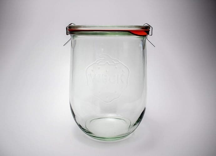 Weck Tulip Jars 1 Liter - Large Sourdough Starter Jars with Wide Mouth, Glass Lids and Keep Fresh Covers - Suitable for Canning and Storage (2 Pack) thumbnail 5