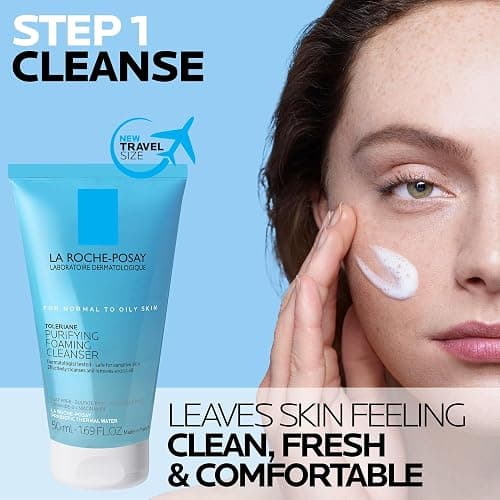 La Roche-Posay Toleriane Double Repair Face Moisturizer, Daily Moisturizer Face Cream with Ceramide and Niacinamide for All Skin Types, Oil Free, Fragrance Free - 5.07 Fl Oz (with Travel Purifying Cleanser) thumbnail 2