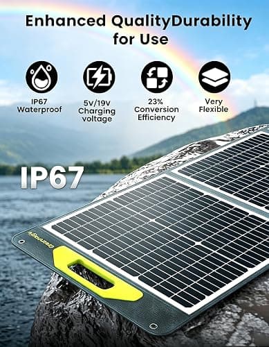 Greenmagic 200 Watt Portable Solar Panel, 23.5% High Efficiency 200W Foldable Solar Panel Charger IP67 Waterproof Solar Panel Kit w/DC XT60 MC4 Anderson Output for Home Farm Camping RV Power Station thumbnail 5