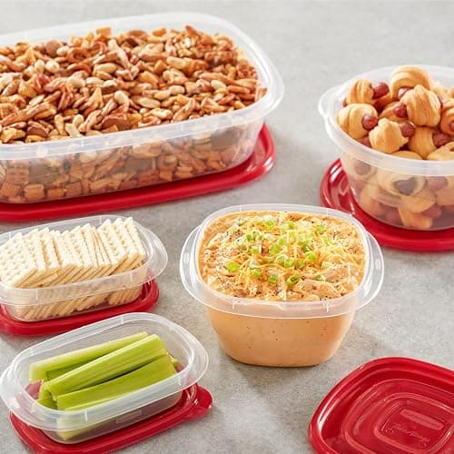 Rubbermaid TakeAlongs Food Storage Containers, 52 Piece Plastic Container Set, Dishwasher and Microwave Safe Meal Prep, Snack, and Lunch Container, BPA Free, Ruby Red thumbnail 5
