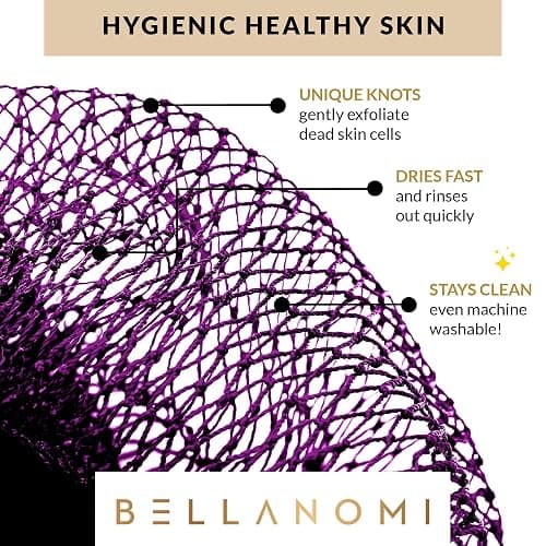 Bellanomi African Exfoliating Net Sponge, Authentic, Ethically sourced from Nigeria, 45 inches Long, Back Scrubber for Daily use (Indigo) thumbnail 6