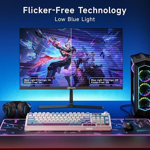 ArcticPro Monitor 24 inch Monitor 120Hz, FHD 1080p, Computer Monitor, IPS, 99% sRGB, 1ms Response Time, 3-Sided Frameless, Ultra Slim, VESA Mountable, Anti-Blue Light Design, HDMI & VGA Ports thumbnail 6