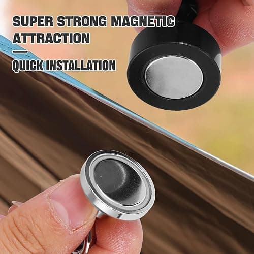 ECOSHIRE Magnetic Hooks for Canopy, Magnet Clip Hanger with Carabiner for Camping, Heavy Duty Earth Magnets, Cruise Hanging, Multifunctional Tent Canopy, Suitable Tents Swivel Snap thumbnail 4