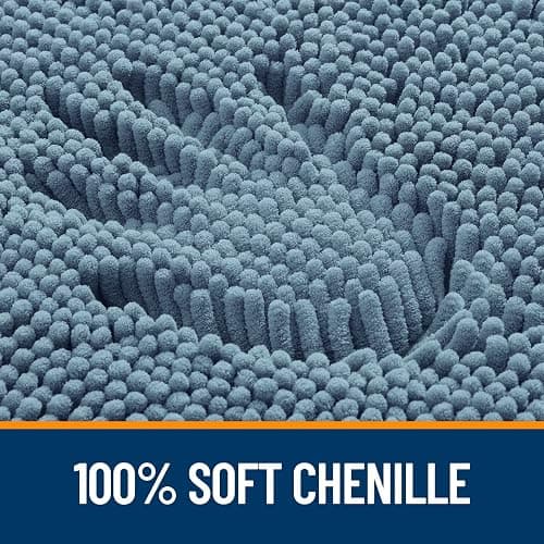 OLANLY Bathroom Rugs 30x18, Extra Soft Absorbent Chenille Bath Rugs, Rubber Backing Quick Dry, Machine Washable Bath Mats for Bathroom Floor, Tub and Shower, Home Decor Accessories, Airy Blue thumbnail 3
