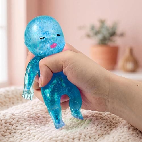 JOYIN Blue Baby Stress Relief Toy, 6.1Inch Baby Glitter Squishy Toy, Slow Rising Toy for Kids & Adults, Soft Squeeze Anxiety Relief Fidget Sensory Toy for Gifts, Party Favors, Office thumbnail 9