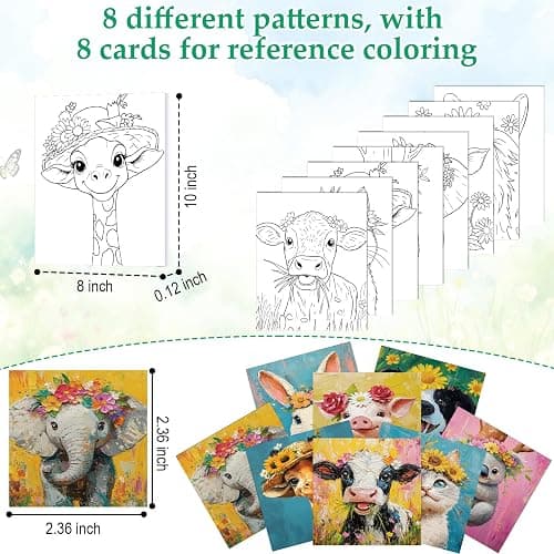 Cholemy 36 Pcs Paint and Sip Kit for Adults 8''x10'' Pre Drawn Canvas for Painting DIY Afro Acrylic Painting Kit Wood Easel Brushes Date Night Bulk for Christmas Party Gifts(Flower Animals) thumbnail 3