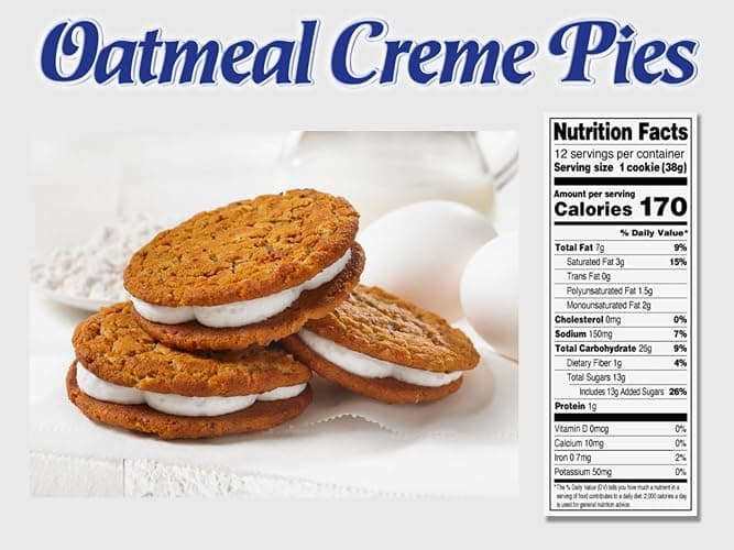 Little Debbie Oatmeal Crème Pies, 12 Individually Wrapped Sandwich Cookies, 16.2 OZ Box (Pack of 3) thumbnail 2