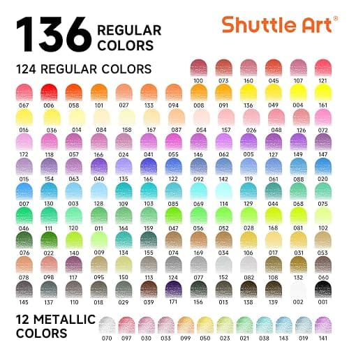 Shuttle Art 136 Coloured Pencils, Soft Core Colouring Pencils Set for Adult Colouring Books, Doodling, Sketching, Drawing, Art Supplies thumbnail 3