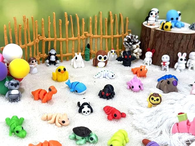 60Pcs Random 3D Printed Animals,Mystery Pack Articulated Figurines Fidget Toy,Gifts for Kids Graduation Rewards,Easter Egg Stuffers,Christmas Birthday Gifts thumbnail 4