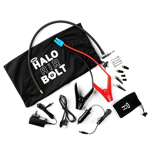 HALO Bolt Air 500A One-Push Jump Starter with Digital Screen | 100 PSI Air Compressor| Portable Charger with two USB ports  | LED Flood Light | Jumps Cars and SUVs, Inflates Tires — Black thumbnail 3