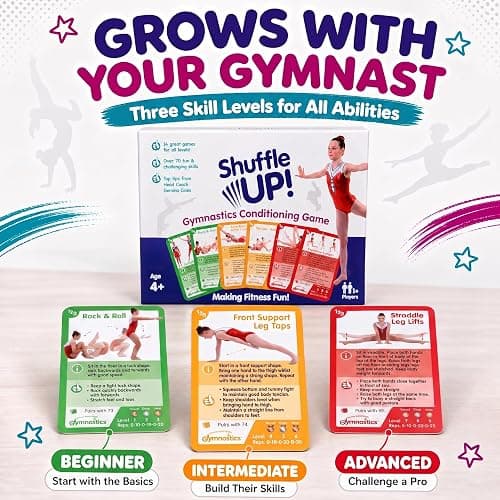Shuffle Up Gymnastics Game - 70+ Skills, Gymnastics Equipment Gift for Girl thumbnail 5