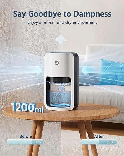 Small Dehumidifier for Bedroom, 42oz Dehumidifier with Auto Shut Off, Quiet Portable Dehumidifier for Bathroom, Closet, RV, 7 Color Night Light thumbnail 3
