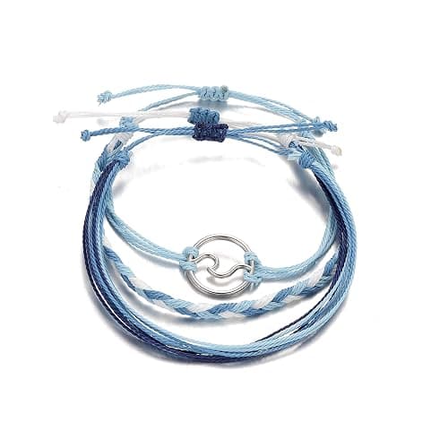 Softones VSCO String Wave Bracelets for Women Handmade Colorful Waterproof Adjustable Braided Beach Bracelet Set for Women thumbnail 7