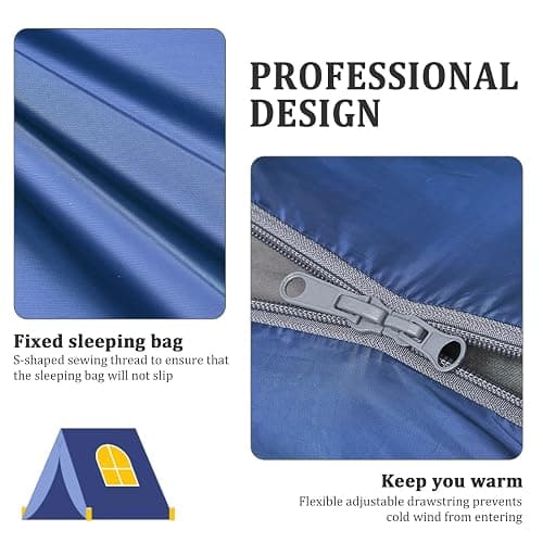 ECOOPRO Warm Weather Sleeping Bag - Portable, Waterproof, Compact Lightweight, Comfort with Compression Sack - Great for Outdoor Camping, Backpacking & Hiking-83 L x 30" W Fits Adults thumbnail 4