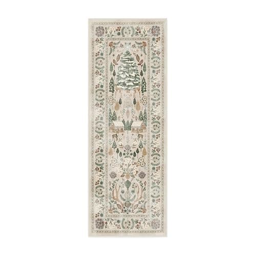 RUGGABLE Machine Washable Christmas Runner Rug – Juniper Multicolor 2.5x7, Neutral, Stain-Resistant, Non-Slip – Washable Rug for Hallway, Entryway, Living Room & Kitchen–with Standard Pad thumbnail 3