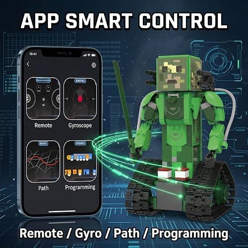 RC Robot Building Kit, 5in1 STEM Coding Robot Toy with APP & Remote Control | Transforming Multi-Model Design, Rechargeable Motorized Movement, Creative Engineering Assembly, Hands-On STEM Learning thumbnail 4