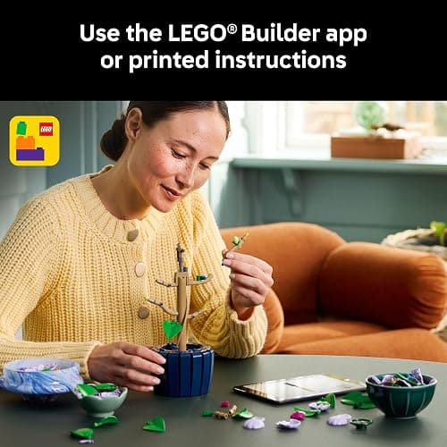 LEGO Botanicals Hibiscus Flower Building Set - Artificial Plant & Flower Building Blocks for Women & Men, Ages 18+ - Home, Office Decor Gift Idea - 10372 thumbnail 6