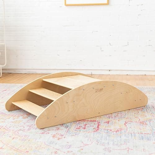 ECR4Kids Rocking Boat and Steps, Play Center, Natural thumbnail 11