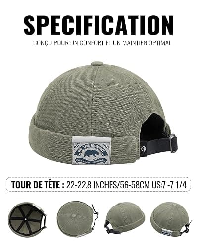 CLAPE Casquette Docker Coton Bonnet Docker Unique Street Décontracté Brimless Chapeau Beanie Baseball Cap Fisherman Beanie Watch Hat thumbnail 4