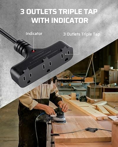 DEWENWILS 30 Ft Retractable Extension Cord Reel, Ceiling/Wall Mount 16/3 Gauge SJTW Power Cord with 3 Electrical Outlets Pigtail for Garage and Shop, 10 Amp Circuit Breaker, Metal Plate, UL Listed thumbnail 5