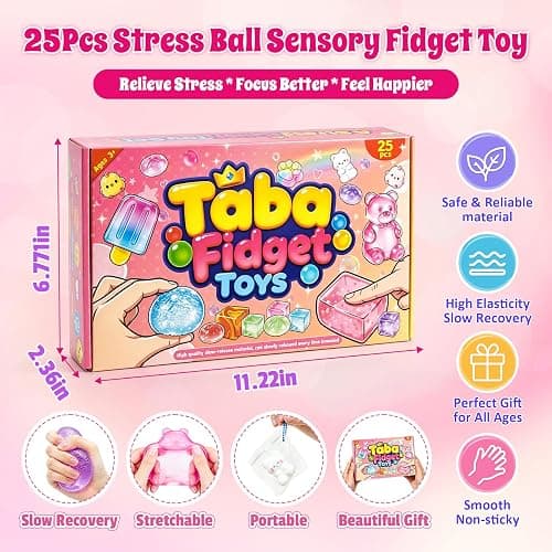 25pcs Taba Squishies Kit,Cute Squeeze Toys Box Set,Coconut Oil,Popsicles Multi Shapes Squishy Fun Box,Stress Balls for Adult, Classroom Prizes,Party Favors & Goodie Bags Stuffers for Ages 4-8 8-12 thumbnail 2