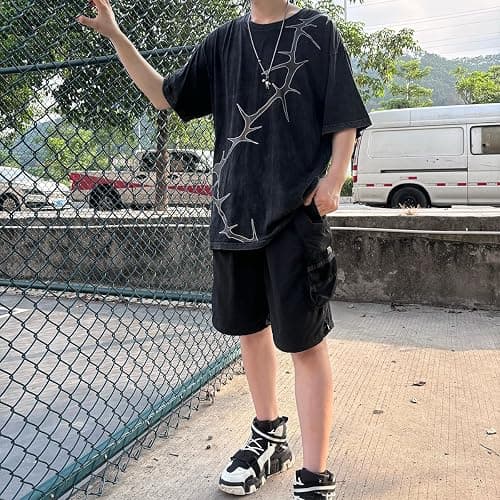 Y2K Graphic T-Shirts Vintage Oversized Tees Streetwear Casual Acid Washed Tops for Men Women thumbnail 3