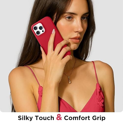 GolbinBox Magnetic for iPhone 16 Pro Case, Compatible with MagSafe, Screen Protector + Camera Lens Protector, Liquid Silicone Shockproof Protective Phone Case for iPhone 16 Pro 6.3", Red thumbnail 9