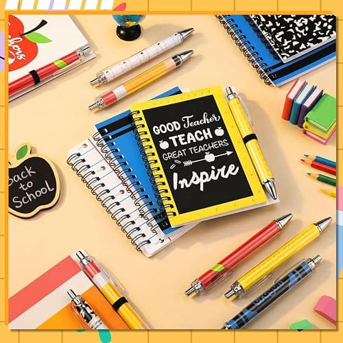Resurhang 12 Sets Teacher Appreciation Notebook Gifts 5.5 x 4.3'' Spiral Notebook Ballpoint Pens Thank You Gift for Teachers from Students Best Teacher for Office School Teacher's Day thumbnail 2