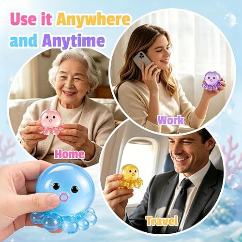 4 Pack Octopus Squishy Stress Balls Slow Rising Anxiety Relief Toys Cute Soft Squeeze Toys for Classroom Prize Birthday Party Favors thumbnail 6
